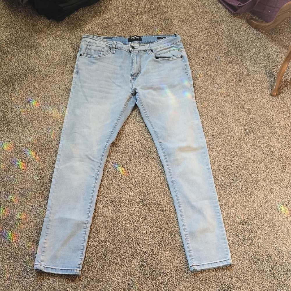 Kenneth Cole New York Men's Light Blue Skinny Jeans